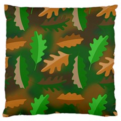 Leaves Foliage Pattern Oak Autumn Standard Premium Plush Fleece Cushion Case (one Side)