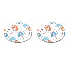 Rain Umbrella Pattern Water Cufflinks (oval)