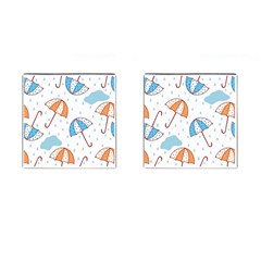 Rain Umbrella Pattern Water Cufflinks (square)