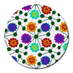 Bloom Plant Flowering Pattern Round Mousepad