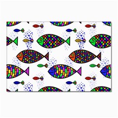 Fish Abstract Colorful Postcards 5  X 7  (pkg Of 10)