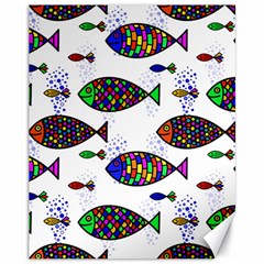 Fish Abstract Colorful Canvas 11  X 14  by Maspions