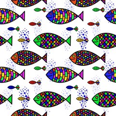 Fish Abstract Colorful Play Mat (square)