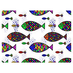 Fish Abstract Colorful Two Sides Premium Plush Fleece Blanket (baby Size) by Maspions