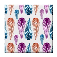 Pen Peacock Colors Colored Pattern Tile Coaster