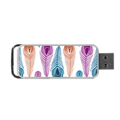 Pen Peacock Colors Colored Pattern Portable Usb Flash (two Sides)