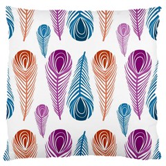 Pen Peacock Colors Colored Pattern 16  Baby Flannel Cushion Case (two Sides)