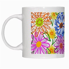 Bloom Flora Pattern Printing White Mug