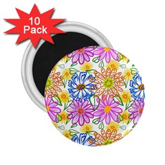 Bloom Flora Pattern Printing 2 25  Magnets (10 Pack)  by Maspions