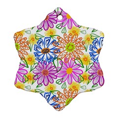 Bloom Flora Pattern Printing Snowflake Ornament (two Sides)