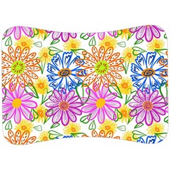 Bloom Flora Pattern Printing Velour Seat Head Rest Cushion