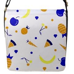 Pattern-fruit-apples-green Flap Closure Messenger Bag (s) by Maspions