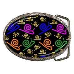 Pattern-repetition-snail-blue Belt Buckles