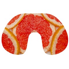 Grapefruit-fruit-background-food Travel Neck Pillow