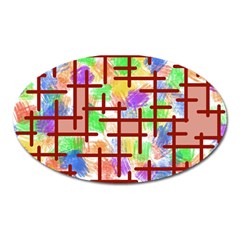 Pattern-repetition-bars-colors Oval Magnet