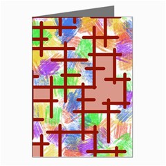Pattern-repetition-bars-colors Greeting Cards (pkg Of 8)