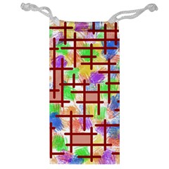 Pattern-repetition-bars-colors Jewelry Bag by Maspions