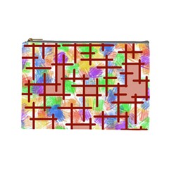 Pattern-repetition-bars-colors Cosmetic Bag (large)