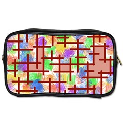 Pattern-repetition-bars-colors Toiletries Bag (one Side) by Maspions