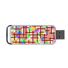 Pattern-repetition-bars-colors Portable Usb Flash (one Side)