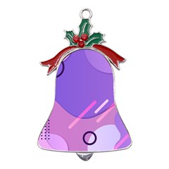 Colorful Labstract Wallpaper Theme Metal Holly Leaf Bell Ornament by Apen