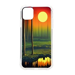 Outdoors Night Moon Full Moon Trees Setting Scene Forest Woods Light Moonlight Nature Wilderness Lan Iphone 11 Tpu Uv Print Case by Posterlux