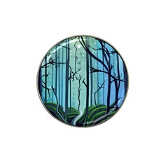 Nature Outdoors Night Trees Scene Forest Woods Light Moonlight Wilderness Stars Hat Clip Ball Marker (4 Pack) by Posterlux