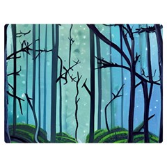 Nature Outdoors Night Trees Scene Forest Woods Light Moonlight Wilderness Stars Two Sides Premium Plush Fleece Blanket (baby Size)