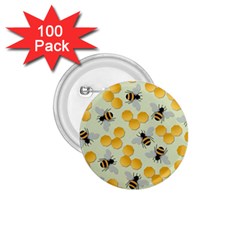 Bees Pattern Honey Bee Bug Honeycomb Honey Beehive 1 75  Buttons (100 Pack)  by Bedest