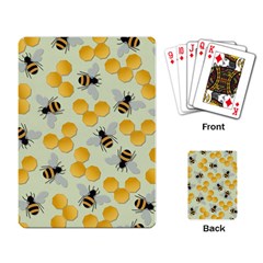 Bees Pattern Honey Bee Bug Honeycomb Honey Beehive Playing Cards Single Design (rectangle) by Bedest