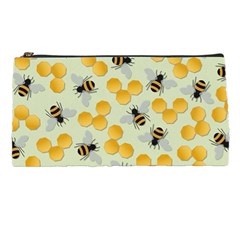 Bees Pattern Honey Bee Bug Honeycomb Honey Beehive Pencil Case by Bedest