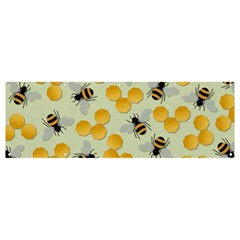 Bees Pattern Honey Bee Bug Honeycomb Honey Beehive Banner And Sign 12  X 4 