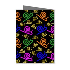 Pattern Repetition Snail Blue Mini Greeting Cards (pkg Of 8) by Maspions