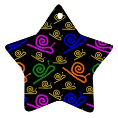 Pattern Repetition Snail Blue Star Ornament (two Sides)