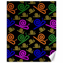 Pattern Repetition Snail Blue Canvas 11  X 14 