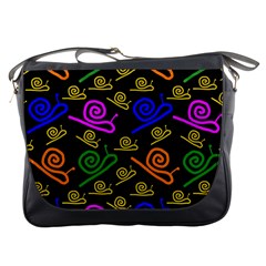 Pattern Repetition Snail Blue Messenger Bag by Maspions