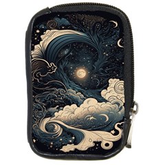 Starry Sky Moon Space Cosmic Galaxy Nature Art Clouds Art Nouveau Abstract Compact Camera Leather Case by Posterlux