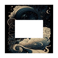 Starry Sky Moon Space Cosmic Galaxy Nature Art Clouds Art Nouveau Abstract White Box Photo Frame 4  X 6  by Posterlux