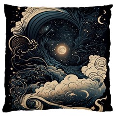 Starry Sky Moon Space Cosmic Galaxy Nature Art Clouds Art Nouveau Abstract 16  Baby Flannel Cushion Case (two Sides)