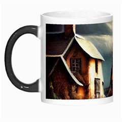 Village Reflections Snow Sky Dramatic Town House Cottages Pond Lake City Morph Mug by Posterlux