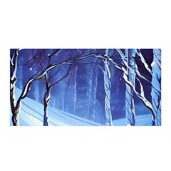 Landscape Outdoors Greeting Card Snow Forest Woods Nature Path Trail Santa s Village Satin Wrap 35  X 70  by Posterlux