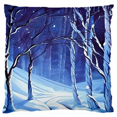 Landscape Outdoors Greeting Card Snow Forest Woods Nature Path Trail Santa s Village 16  Baby Flannel Cushion Case (two Sides)