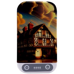 Village House Cottage Medieval Timber Tudor Split Timber Frame Architecture Town Twilight Chimney Sterilizers by Posterlux