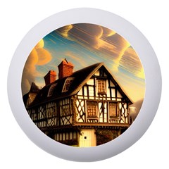 Village House Cottage Medieval Timber Tudor Split Timber Frame Architecture Town Twilight Chimney Dento Box With Mirror