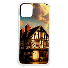 Village House Cottage Medieval Timber Tudor Split Timber Frame Architecture Town Twilight Chimney Iphone 12 Mini Tpu Uv Print Case	 by Posterlux