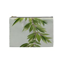 Watercolor Leaves Branch Nature Plant Growing Still Life Botanical Study Cosmetic Bag (medium) by Posterlux