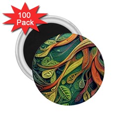 Outdoors Night Setting Scene Forest Woods Light Moonlight Nature Wilderness Leaves Branches Abstract 2 25  Magnets (100 Pack)  by Posterlux