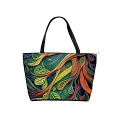 Outdoors Night Setting Scene Forest Woods Light Moonlight Nature Wilderness Leaves Branches Abstract Classic Shoulder Handbag by Posterlux