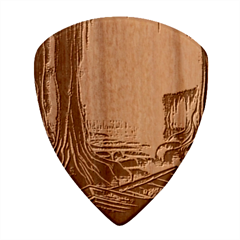 Boat Canoe Swamp Bayou Roots Moss Log Nature Scene Landscape Water Lake Setting Abandoned Rowboat Fi Wood Guitar Pick (set Of 10)