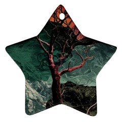 Night Sky Nature Tree Night Landscape Forest Galaxy Fantasy Dark Sky Planet Star Ornament (two Sides) by Posterlux